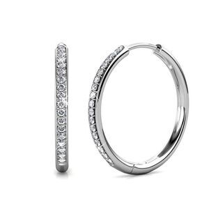 New Cate & Chloe Bianca 18k White Gold Plated Silver Hoop Earrings with Simulate